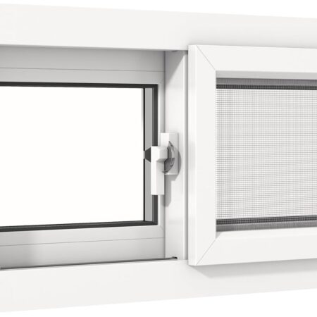 Vinyl Basement Double Slider Window,32" x 16" Basement Window,Removable Sliding Windows with Screen Windows,Featuring Double-Pane Insulated with Thermal Insulation Soundproof Glass（White）