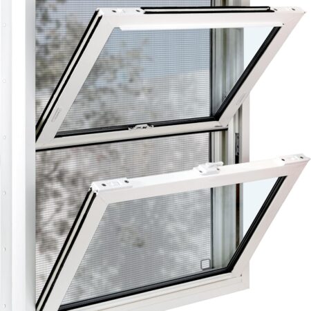 Vinyl Double Hung Sliding Window, 24" x 36" White | Household Window with Double-Pane Insulated Tempered Glass and Fiberglass Screen for House, Mobile Home