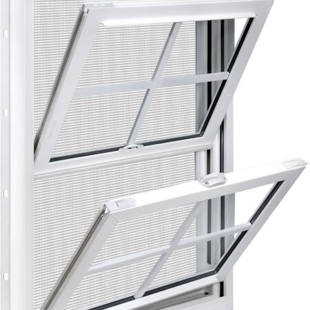 24" x 36" Vinyl Double Hung Window, White | Household Window with Double-Pane Insulated Tempered Glass, Lower Tilt Sash Screen Included Window for House, Mobile Home