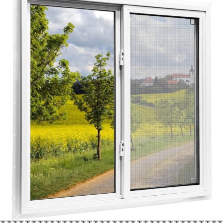 Basement Window, 48" x 36" Heavy Duty Vinyl Sliding Windows with Double Pane Insulated Tempered Glass and Fiberglass Screen for Basement, Bathroom, Garage, Shed, Home Replacement (White)